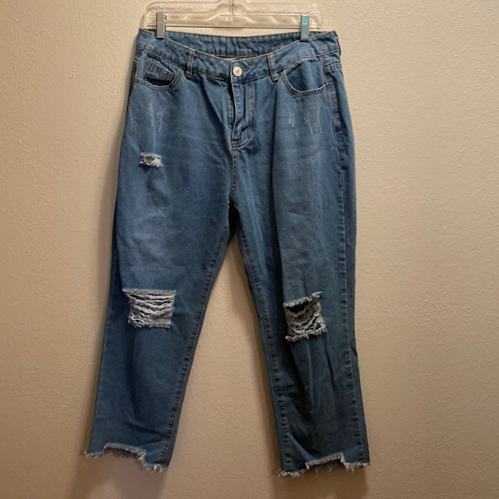 Distressed, Capri jeans, size 12